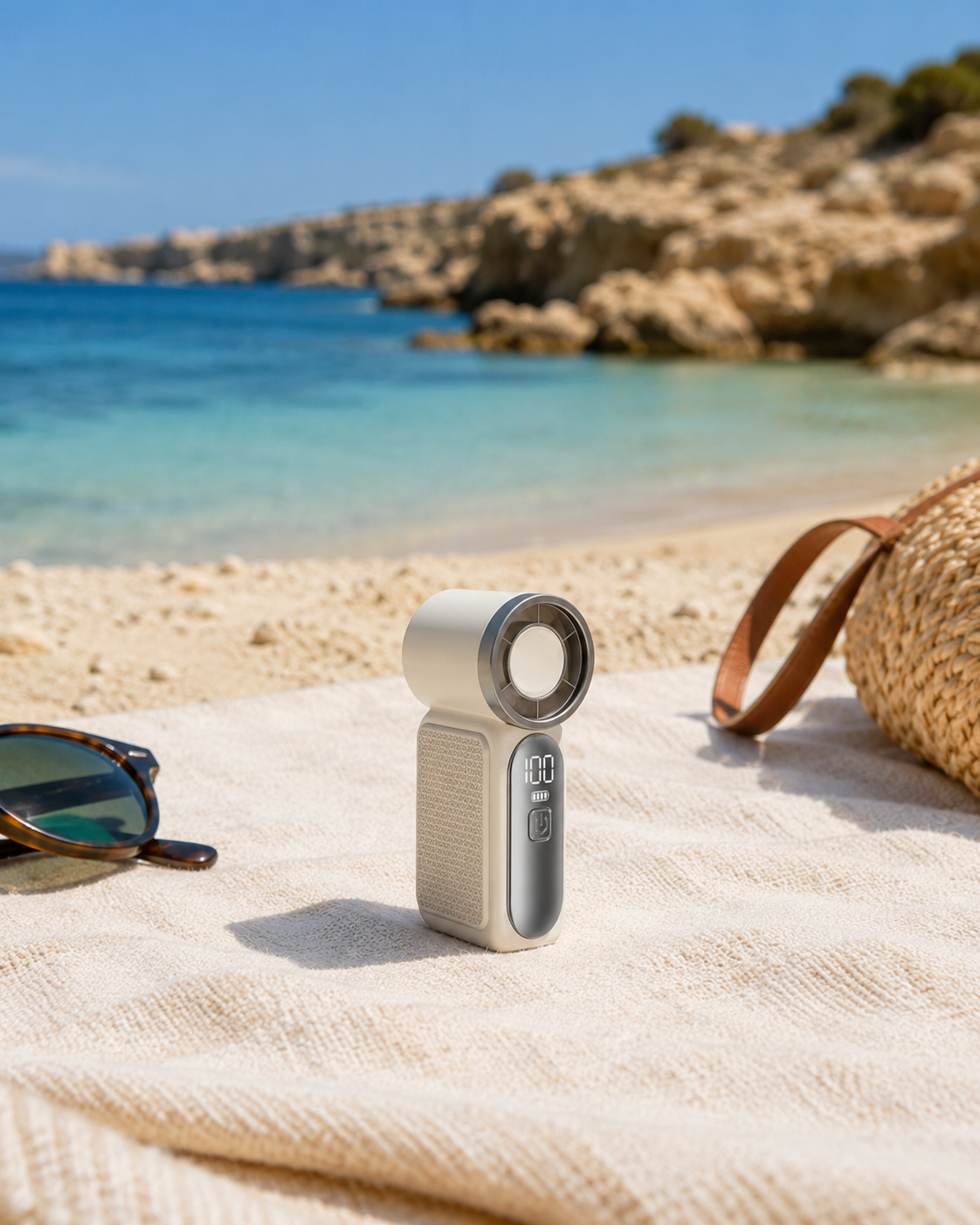 Żiffa mini fan on a Maltese beach
